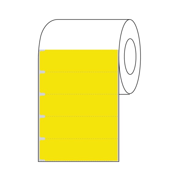 Intravenous Bag Labels, Thermal Notched, 3" core, 1" x 4" Yellow